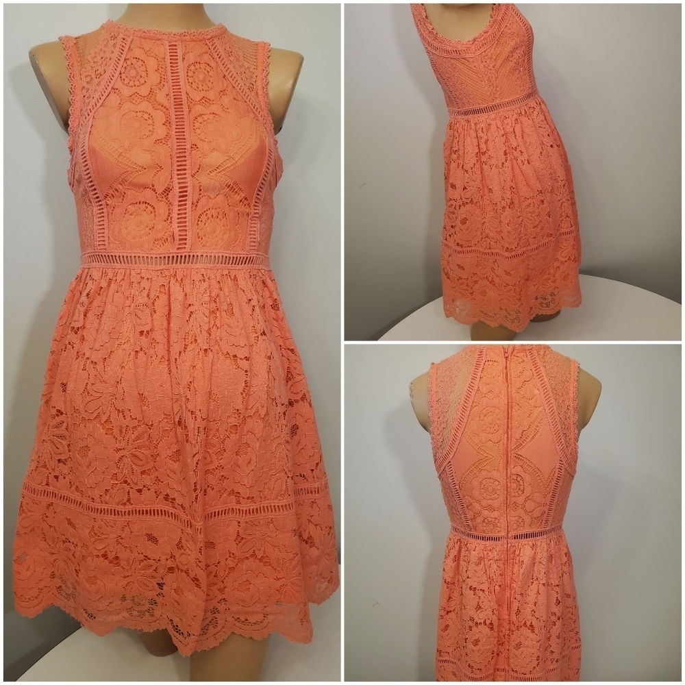 🔥Host Pick🔥 Xhilaration Peachy Orange Lace Dress
